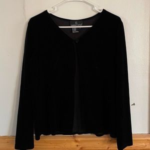 Carole Little Black Velvet Cardigan